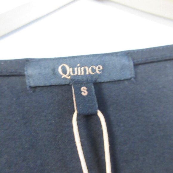 Quince Ultra Stretch Ponte Cap Sleeve Dress S Black Rayon Mini Career Office 414 - Picture 3 of 13